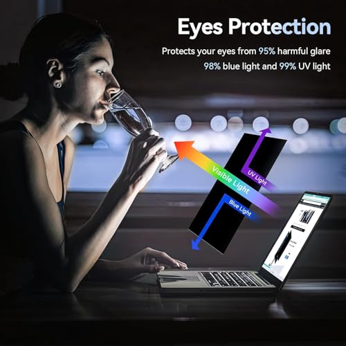 Image of NAXTON Privacy Screen Protector for 15.6 inch Laptops (16:9 Aspect Ratio) | Full Cover Fix Type Film - Anti Blue Light, Anti Glare, Bubble-Free Protection against Eye Strain & Scratches (Not Tempered Glass)