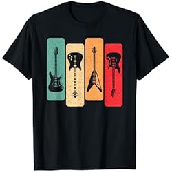 Guitarras retro Guitarrista Bajo eléctrico Rock Music Camiseta