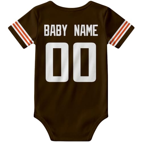 Image of KREDE Baby Clothes Custom Name Bodysuit for Baby Boy Gifts | Short Sleeves Bodysuit with Custom Number Name