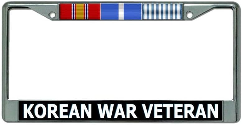 Korean War Veteran Chrome License Plate Frame