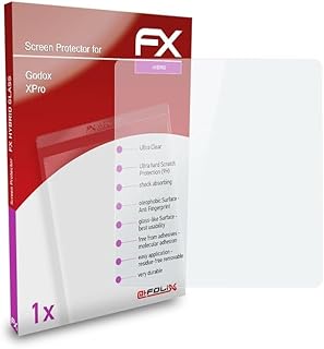 atFoliX Plastic Glass Protective Film compatible with Godox XPro Glass Protector, 9H Hybrid-Glass FX Glass Screen Protector of plastic