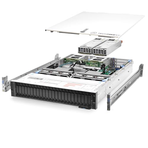 TechMikeNY Server 2X Platinum 8160 2.10Ghz 48-Core 128GB RAM PowerEdge R740xd NVMe (Renewed)