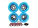 83mm Longboard Flywheels Wheels + ABEC 7 Bearings Spacers (Baby Blue)