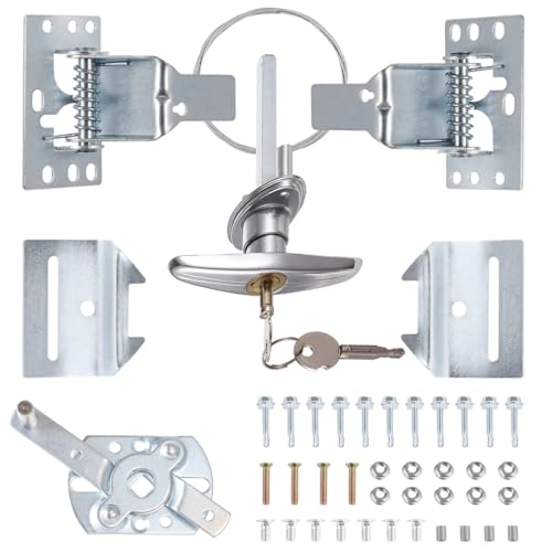 image for yeeplant Stainless Steel Garage Door Lock Kit with Keyed T-Handle, Spr