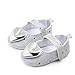 Baby Walking Shoes Princess Baby Prewalker Toddler Fashion Bling Girls Infant Heart-Shaped Shoes Baby Shoes (Silver, 12-18 Months)