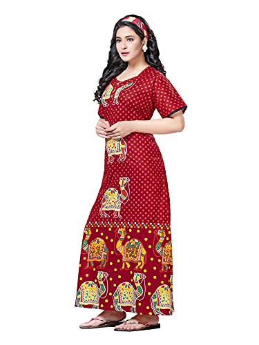 Image of PNAEONG Women Cotton Maxi Sleepwear