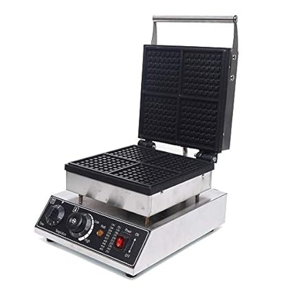 4 Stück Kommerzielle Waffelmaschine JAYEUW Pfannkuchenbäcker mit Antihaft-Beschichtung Waffeleisen Elektrische Waffelmaschine Aluminiumguss 220V