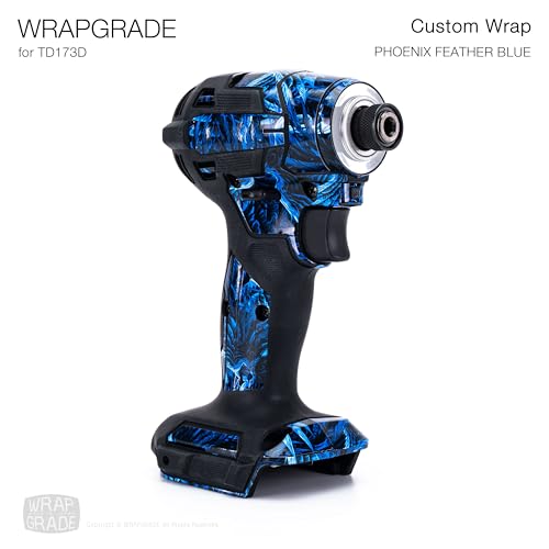 WRAPGRADE Custom Wrap Aufkleber Abziehbild kompatibel mit Makita DTD173 18V LXT (Phoenix Feather Blue)