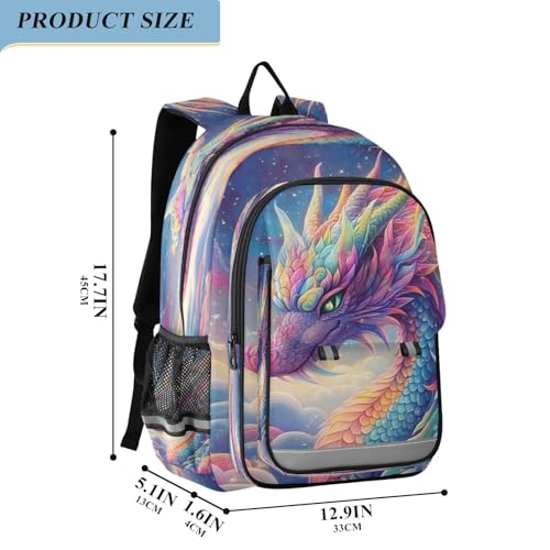 Kids Backpacks School Daypack College Bag Bookbag for Boys Girls Rainbow Dragon Cloud2