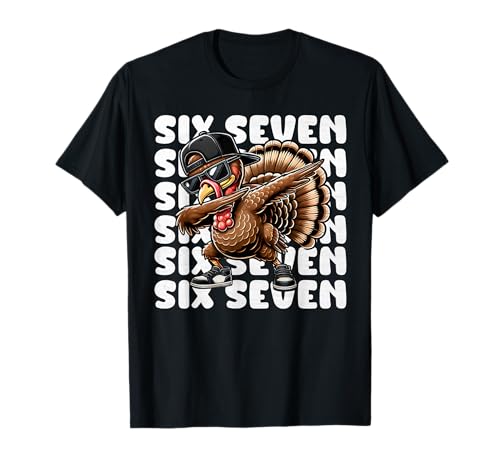67 Thanksgiving Turkey Funny Six Seven Meme Brainrot Boys T-Shirt