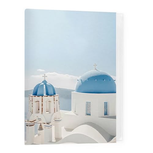 WOTYPU Album fotografico con motivo Grecia, 10 x 15 cm, moderno Santorini, paesaggio naturalistico, vacanza, album fotografico, libro dei ricordi, con 36 immagini, per avventura, amanti dei viaggi