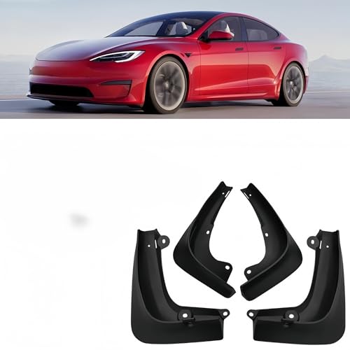 Guardabarros para coche Tesla Model S protectores contra salpicaduras deliteras y traseras 4