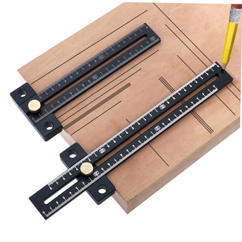 LIFKOME Aluminum Alloy T-shape Scribing Ruler for Woodworking DIY Precise Crossed-out Hole Measuring Tool with Clear Scale Parallel Line Gauge for Mortise Positioning and Marking - Image 8