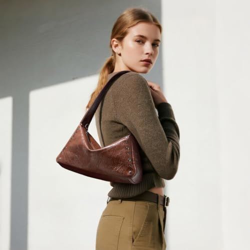 Image of Studded Purses For Women Y2k Shoulder Bag Small Vegan Leather Handbag