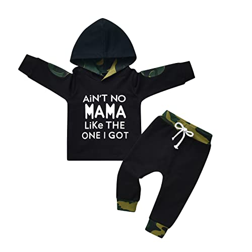Image of Eghunooy Toddler Infant Baby Boy Clothes Long Sleeve Hoodie Sweatsuit Pants Outfits Sets