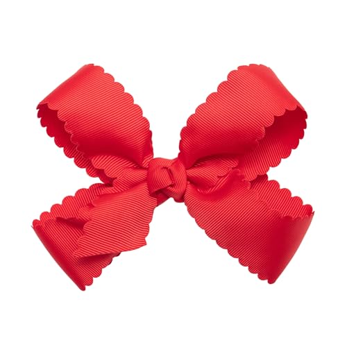 Lazo de grogrén rojo de 5 pulgadas para niñas con clip