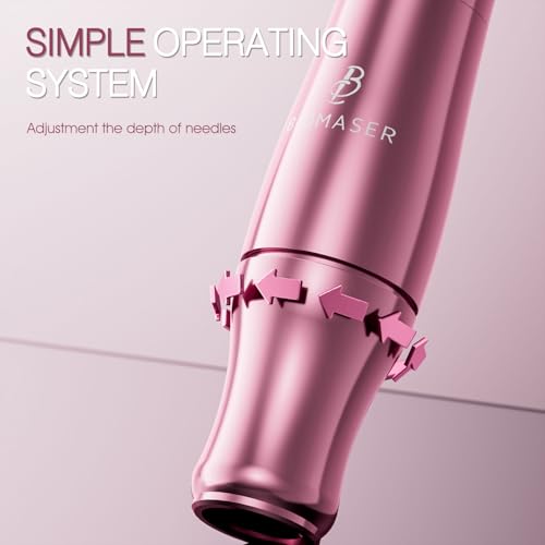 Biomaser TP006 2025 Drahtlose Semi-Permanent-Make-up-Maschine mit deutschem Präzisionsmotor, LCD-Touchscreen. Ideal für Augenbrauen, Lippen & Eyeliner. Für Profis & Einsteiger Pink