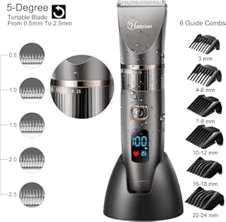 Hatteker Tagliacapelli Uomo Tagliatrice Professionale Capelli Taglierina Barbiere Barba Elettrica Trimmer e Precisione Impermeabile
