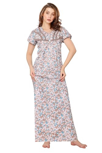 Image of Soulemo Women's Pure Cotton Floor Length Nighty 1663