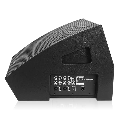 Image of Sound Town CARME Series 15 inch Multipurpose Powered Loudspeaker, with Coaxial Compression Driver, Class D amp., DSP, Birch Plywood for Live Sound, Karaoke, Bar, Church, Black (CARME-15MPW)
