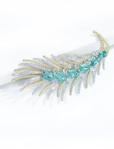 Image of Vintage Golden Feather Lapel Pin Leaf Brooch Stick Pin for Suit Women Men Jewelry