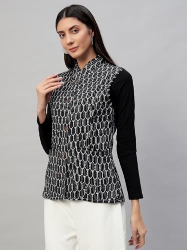 Image of Ravaiyaa - Attitude is everything Women's Floral Printed Reversible Quilted Jacket Coat Blazer Jacket Sleeve Less Waistcoat
