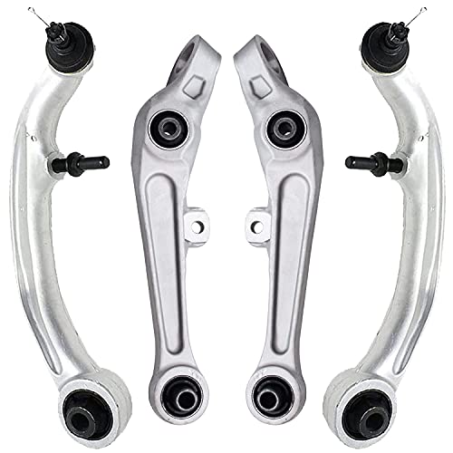 Image of Detroit Axle - 4pc Front End Control Arms Kit for 2003-2004 Infiniti G35 Nissan 350Z, Lower Forward & Rearward Control Arms w /Ball Joints Replacement