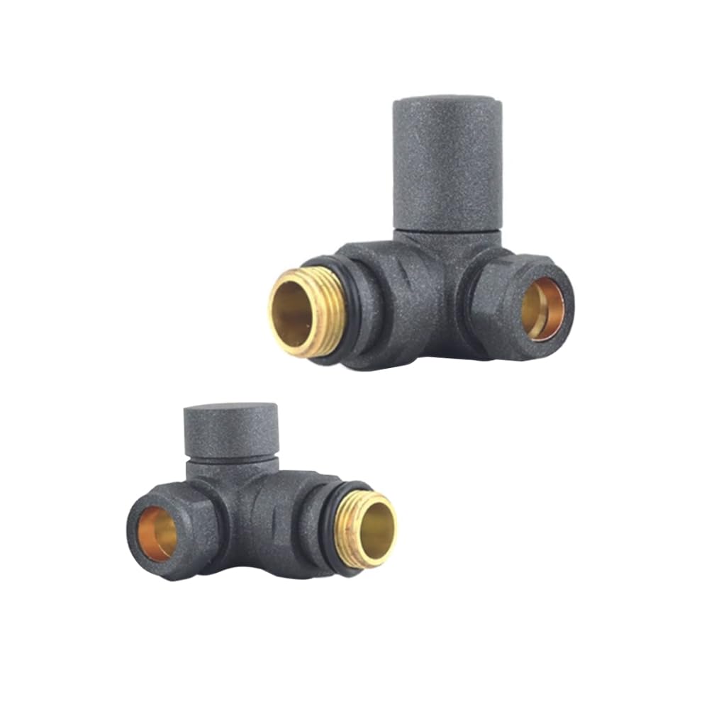 Manual Radiator Valve Round Corner - 15mm x R 1/2" - Light Grey
