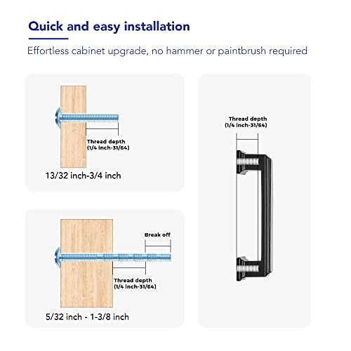 Ravinte Hardware 5 Pack Matte Black Cabinet Pulls, 3-3/4 Inch (96mm) Hole Center Zinc Alloy Drawer Handles for Kitchen Cabinets, Cupboards, Dressers, Square Solid Metal Hardware by Ravinte Hardware - Image 4