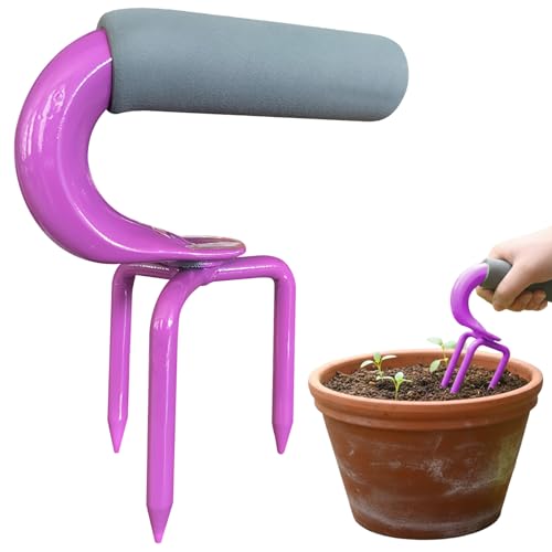 Artiglio da giardino, Motozappa manuale in acciaio Coltivatore ad artiglio da giardino con manico Strumento aeratore per prato per letti Coltivazione in vaso Vaso per piante Viola, Strumento aeratore