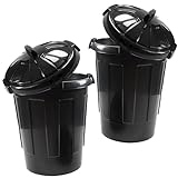 STORM TRADING GROUP 2 x Large 80 Litre Capacity Heavy Duty Shatterproof Refuse Bin With Lid