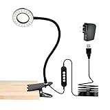 CeSunlight Clip Light, 8W Clamp Bed/Desk Lamp, Webcam Light Video Conferencing, Warm & Daylight &...