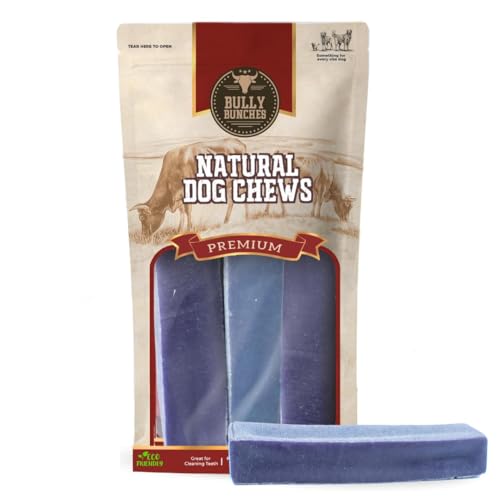 Bully Bunches Premium Fruit-Flavored Himalayan Yak Chew for Dogs - 100g, All-Natural, Long-Lasting, Authentic Yak Milk, Healthy Dental Chew, High-Protein (Medium Blueberry - 3PK, Blueberry)