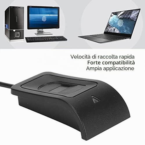 Generic Lettore di Impronte Digitali USB con Struttura Compatta, Calibrazione Automatica a 360 Gradi, Multifunzionale, Bianco o Grigio