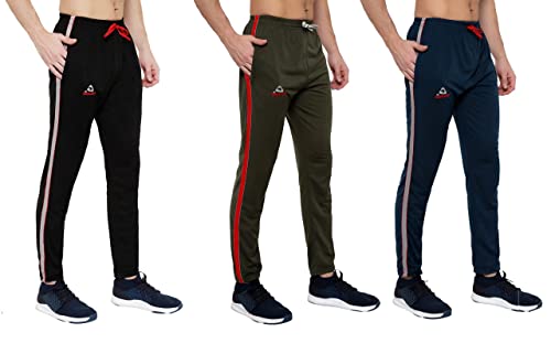 Image of GOLAZO Regular Fit Multicolor Cotton Track Pants for Men with Comfort and Style in Your Athelisure Wear
