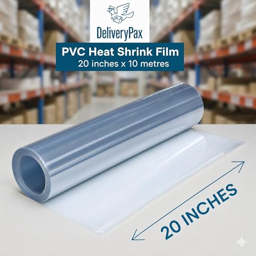 Image of Delivery Pax 20 Inch x 10m PVC Heat Shrink Wrap for Packing | Heat Shrink Wrap for Packing | Shrink Wrap for Packing | Shrink Wrap | Heat Shrink | PVC Shrink | Shrink for Heat Gun