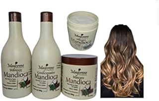 Kit Mandioca Naturiun Maycrene Shampoo Condicionador Máscara (500ml cada)