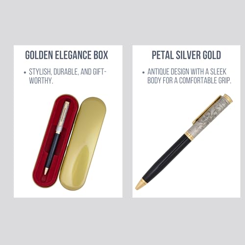 Image of Personalized Engraved Pen, Premium Metal Ball Pen with Blue Ink, Elegant Silver Finish, Smooth Writing Gift Pen for Office, Professionals, Corporate Gifting