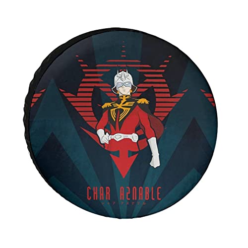 SUVタイヤカバー ネオ ジオンガンダム タイヤ 収納 屋外自動車 RV タイヤ 保管 防水生地 カー用品 防紫外線 スペアタイヤカバー ジムニー タイヤカバー 完全防水 防日焼け カバー 劣化対策 取付簡単 ファッション カー用品(背面 14インチ,15