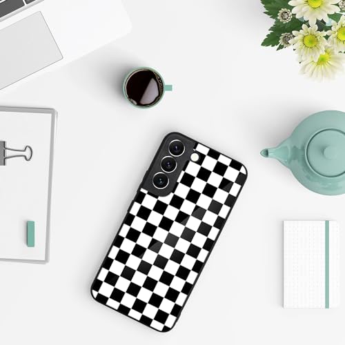 Tnarru Compatible with Samsung Galaxy S22+ 5G Case Checkered Pattern Hard PC Back and Soft TPU Sides Scratchproof Shockproof Protective Case for Samsung Galaxy S22 Plus by Tnarru - Image 6