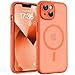 TOCOL für iPhone 13 Hülle für MagSafe, Vollständiger Kameraschutz, Eingebauter Magnetring, Stoßfest Kratzfest Transluzente Matt Handyhülle für iPhone 13 Case 6,1 Zoll, Orange
