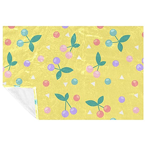 Couverture douce imprimé cerises pour partager des instants de tendresse - 2