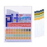 ShuaWdk pH試験紙 0.5精度 リトマス試験紙 100枚入り pHテストストリップ 土壌検査 化粧品 実験用 アルカリ 酸性判定 PH0-14 試験紙水唾液と尿テスト測定 (1)