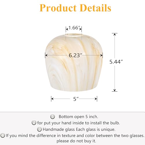 Image of 3 Pack 6.3 Inch Alabaster Replacement Glass Lamp Shade Pendant Ceiling Chandelier Wall Sconce Light