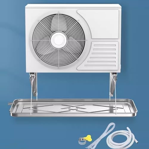 Durable Stainless Steel Air Conditioner Drain Pan - Outdoor Drip Tray for Window & Split Units, Prevents Water Damage, Heavy-Duty Condensate Cushion, Essential AC Accessory,3p,4m Water Pipe