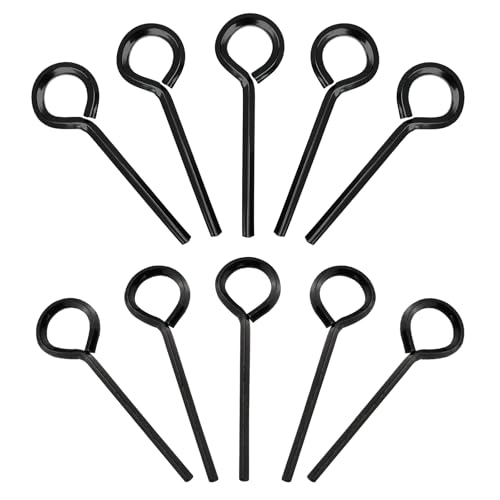 PENGJINYU 10 PCS Black Standard Hex Dogging Key with Full Loop,5 PCS(1/8'')/5 PCS(5/32'') Metal...