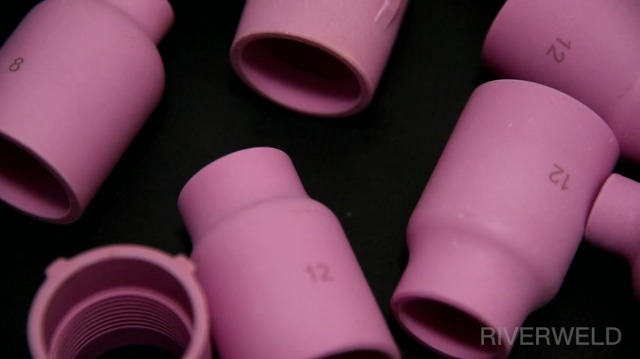 RIVERWELD TIG Lot De 5 Buses à Gaz En Alumine En Céramique Grand Diamètre 53N88 10# 16 Mm Orifice Pour Torche De Soudage PTA DB SR WP 9 17 18 20 25 26