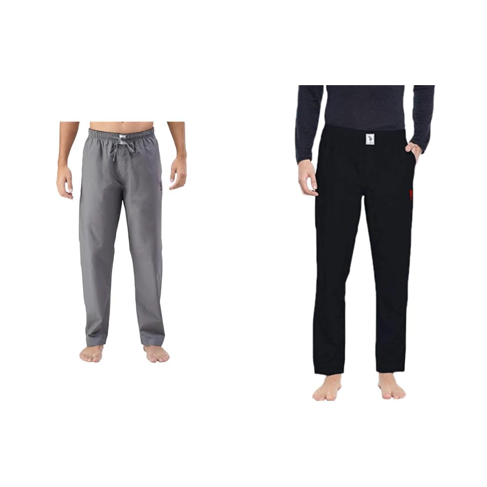 u.s. polo assn. Men Comfort Fit Solid Cotton I690 Casual Style Lounge Pants - Pack of 2-picture-45