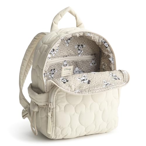 Image of Vera Bradley Disney Featherweight Small Banbury Backpack - Pumice Stone 9L | Women's Quilted Purse for Travel & Work with Adjustable Straps