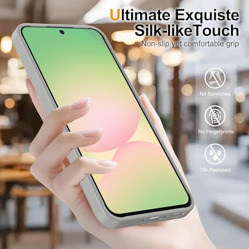 Image of VONZEE Compatible with Samsung Galaxy A57 5G Back Case Luxury Retro Flowers Floral Clear for Magnetic Wireless Charging Case Shockproof PC+TPU Cute Glossy Shiny Cover for Girls Women, Grey